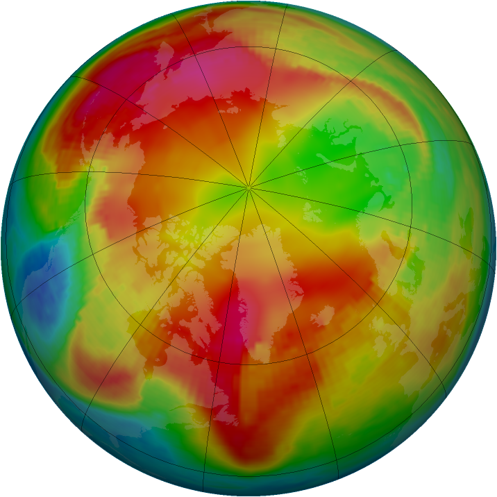 Arctic ozone map for 23 January 1982